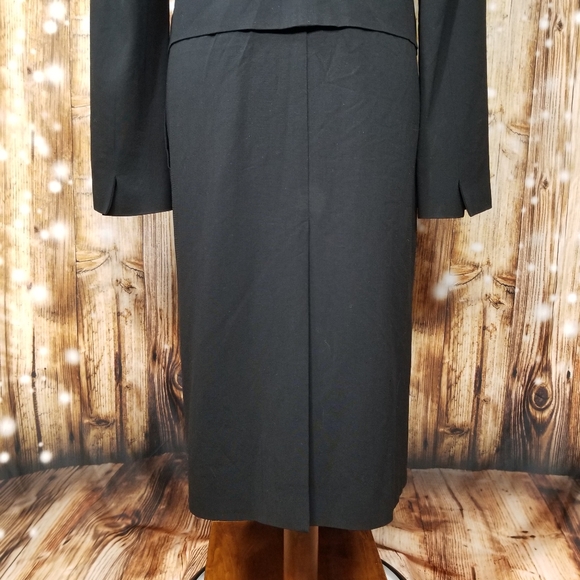 VTG Mark Eisen Collection Made In Italy Women's Sz 4 Black Long Button Up Blazer - Picture 10 of 14